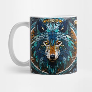 Wolf Mosaic Mandala Mug